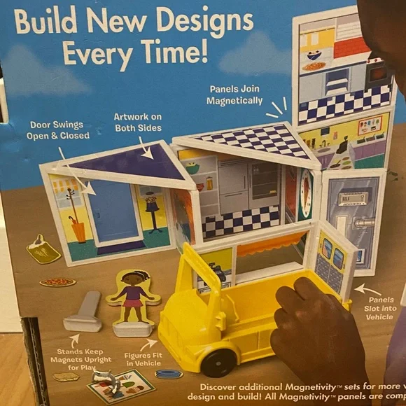 (2 Sets) Melissa & Doug Magnetic Pizza Ice cream Shop & ZOO DIY building toy - Picture 2 of 6